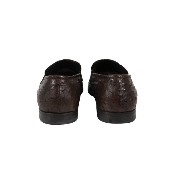 Prada Mens Penny Loafers US 8 UK 7 Brown Ostrich Leather Slip On Moccasin Shoe main image 6